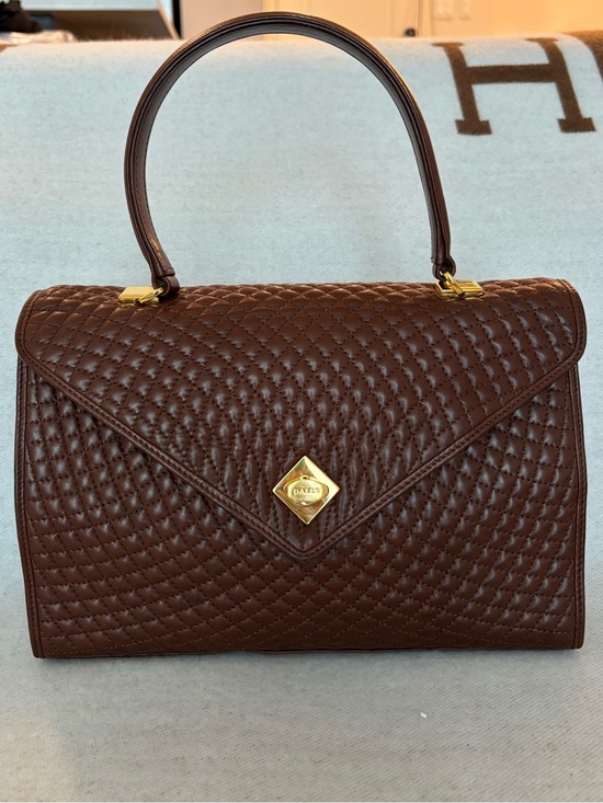 Bally Handbags - Bally  Quilted  Brown Leather Top-Handle Women’s Bag Turn lock. Clean